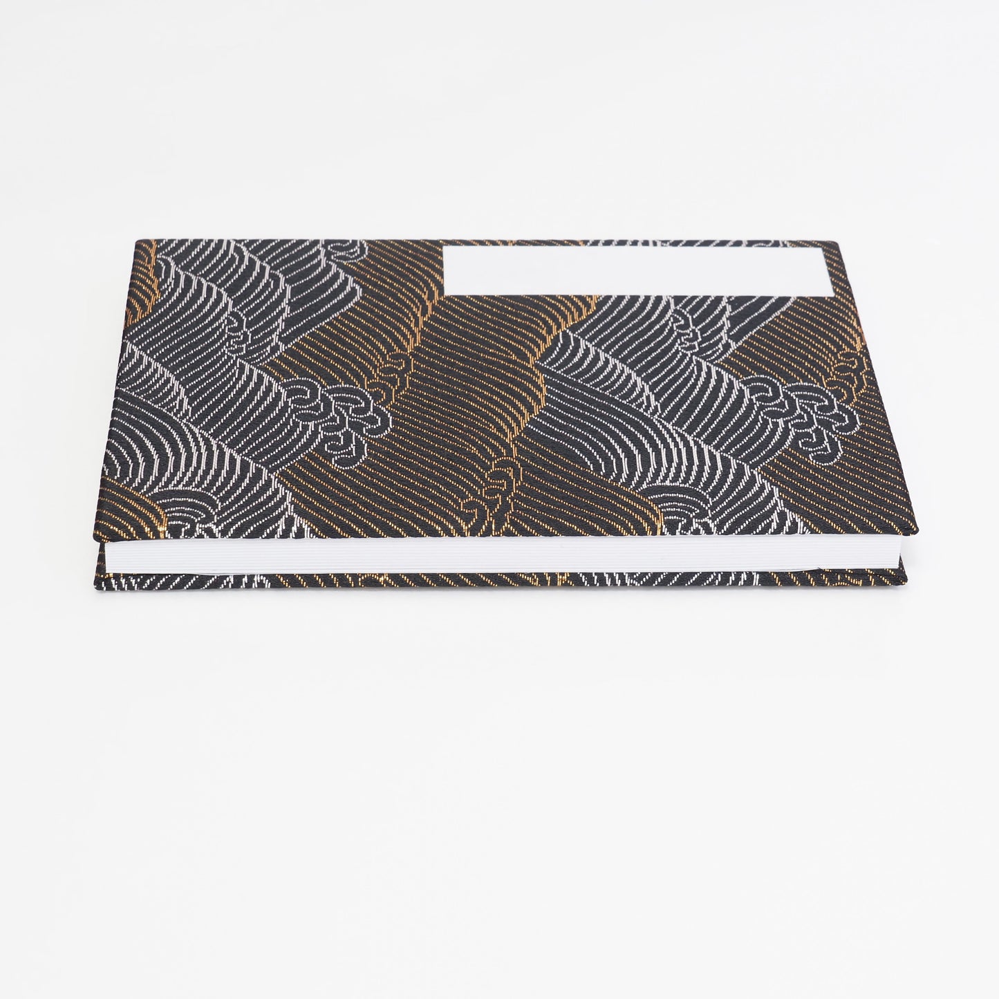 Accordion-style Notebook Japanese Washi Paper Goshuincho Gold and Silver Wave