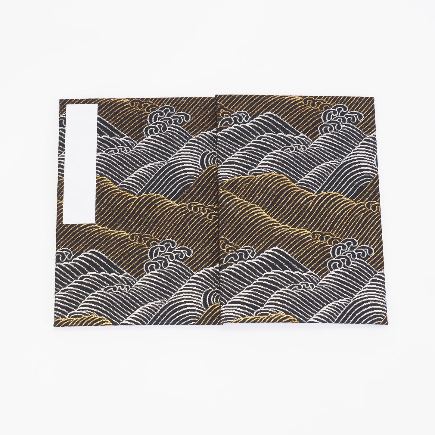 Accordion-style Notebook Japanese Washi Paper Goshuincho Gold and Silver Wave