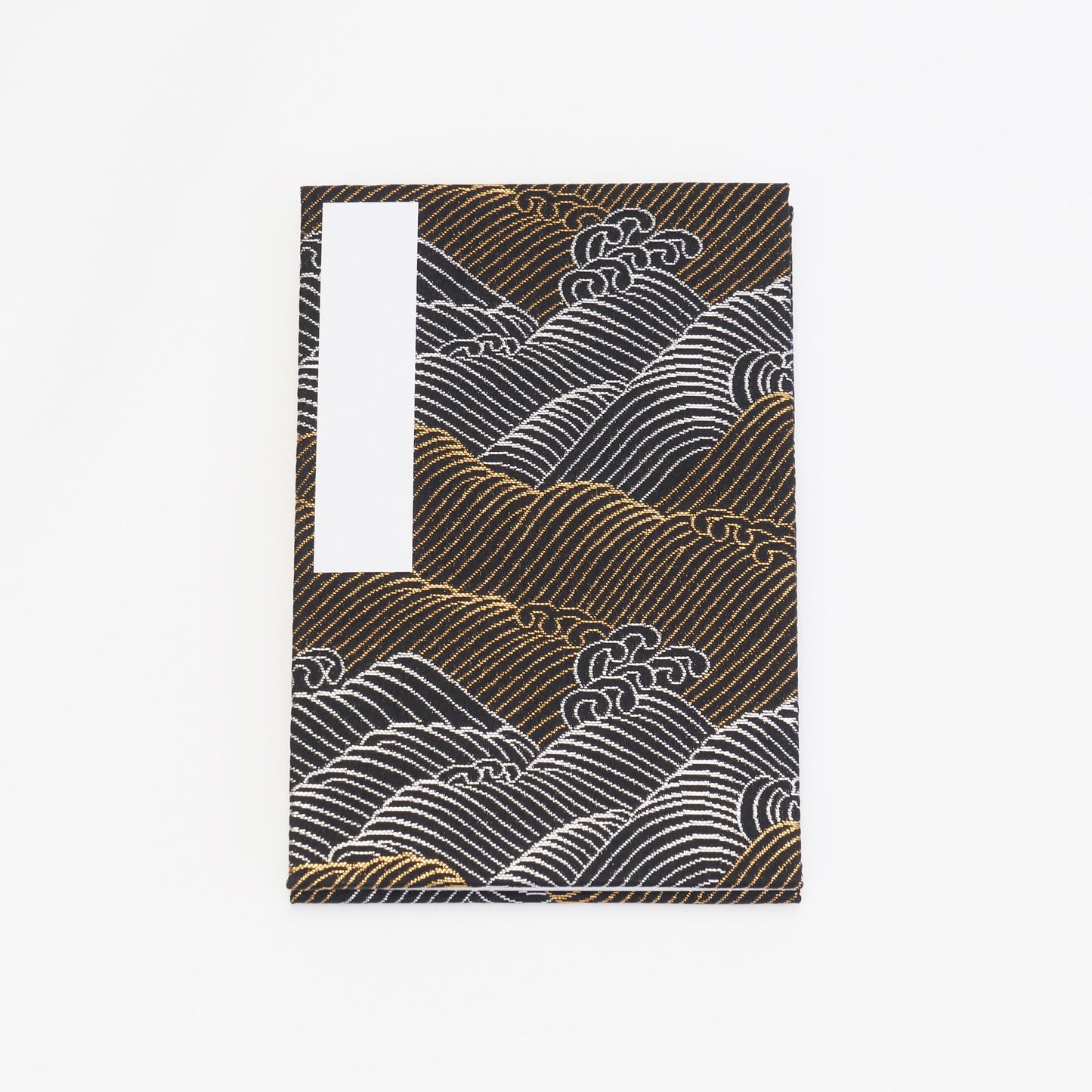 Accordion-style Notebook Japanese Washi Paper Goshuincho Gold and Silver Wave