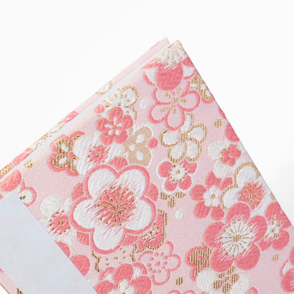 Accordion-style Notebook Japanese Washi Paper Goshuincho Pink Flower