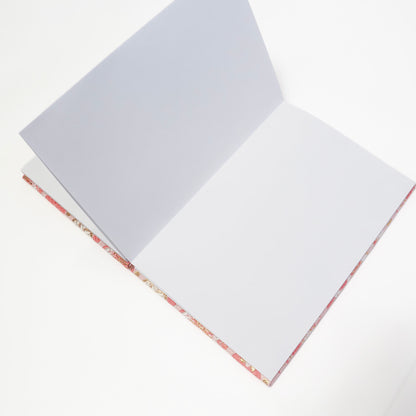 Accordion-style Notebook Japanese Washi Paper Goshuincho Pink Flower