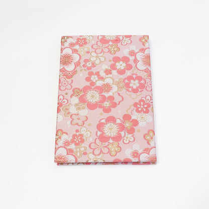 Accordion-style Notebook Japanese Washi Paper Goshuincho Pink Flower