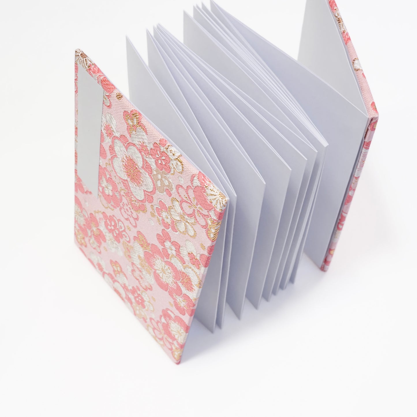 Accordion-style Notebook Japanese Washi Paper Goshuincho Pink Flower