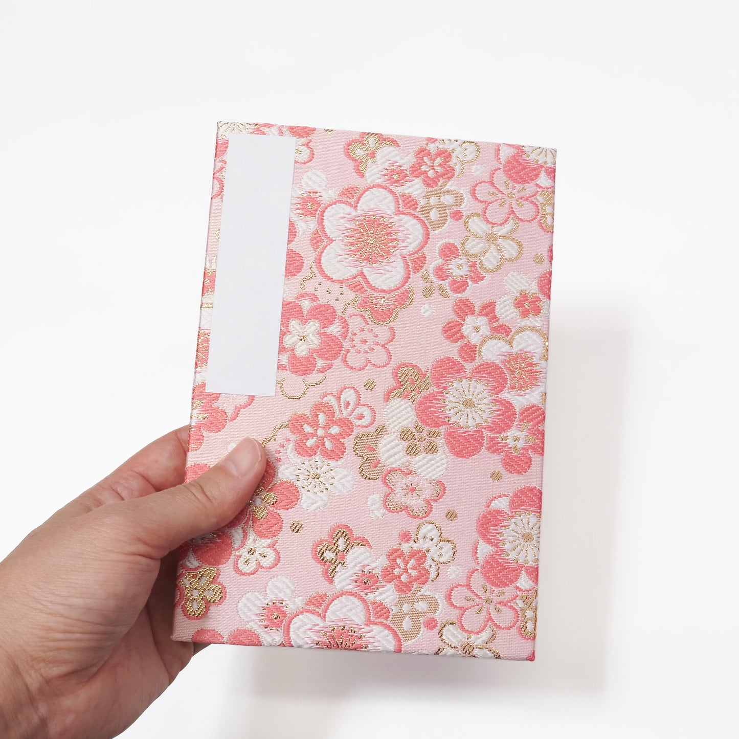 Accordion-style Notebook Japanese Washi Paper Goshuincho Pink Flower